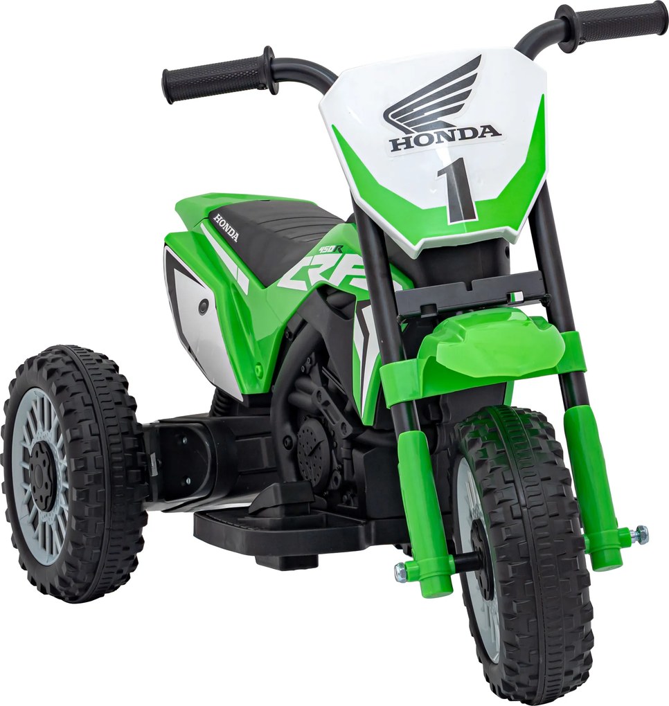 Ramiz Cross Honda CRF 450R batériový bicykel pre deti Zelená + 3 kolesá + gumový behúň + klaksón