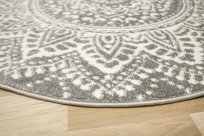 Koberec Lima G757A mandala, krémový / sivý kruh