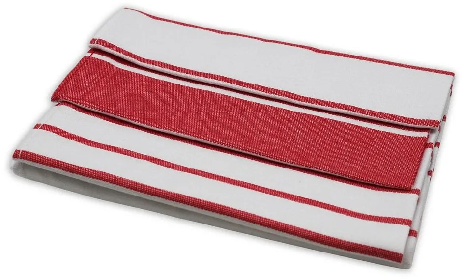 Kuchynská utierka z egyptskej bavlny Červené pruhy, 50 x 70 cm, sada 3 ks