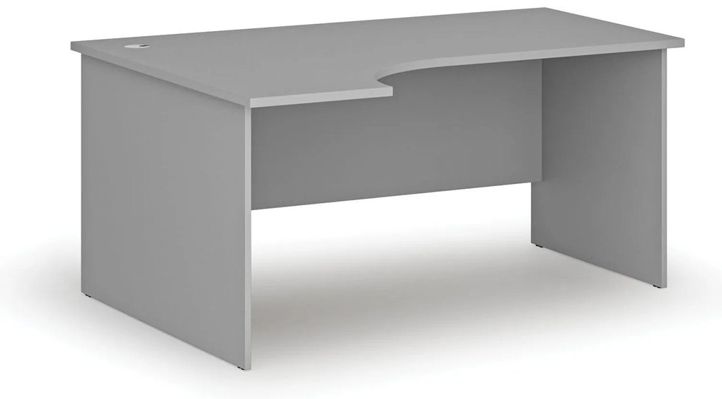 Rohový kancelársky písací stôl PRIMO GRAY, 160x120 cm, ľavý, sivá