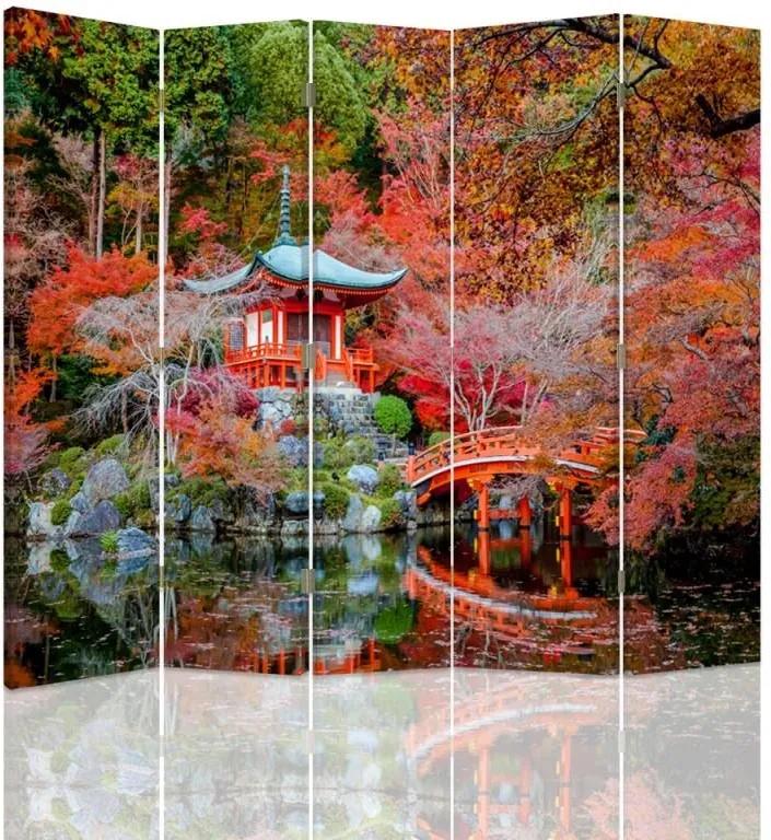 CARO Paraván - Japanese-Style Garden | päťdielny | obojstranný 180x150 cm