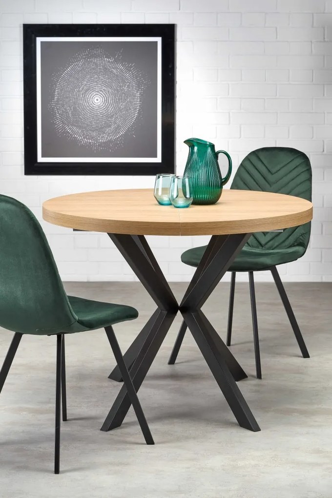 Jedálenský rozkladací stôl Peroni 100/250 cm dub remeselný zlatý/čierny