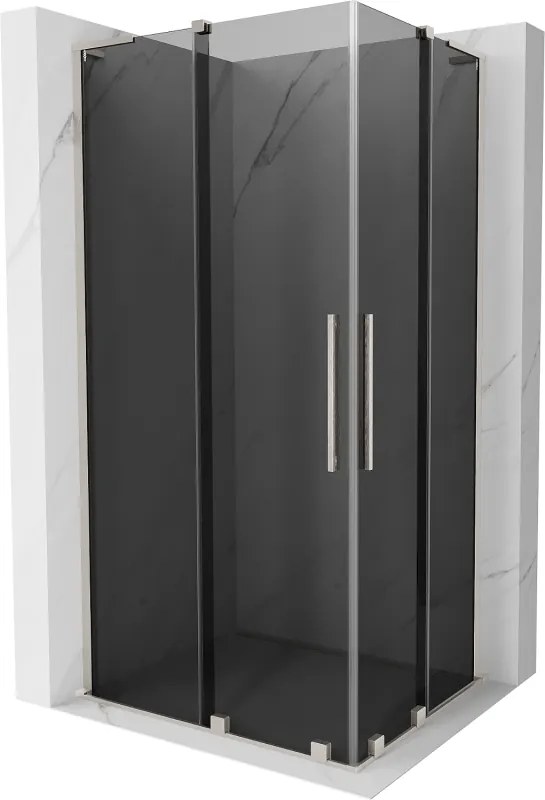 Mexen Velar L Duo, sprchový kút s posuvnými dverami 100 x 90 cm, 8mm šedé sklo, brúsená oceľ, 871-100-090-02-43-97
