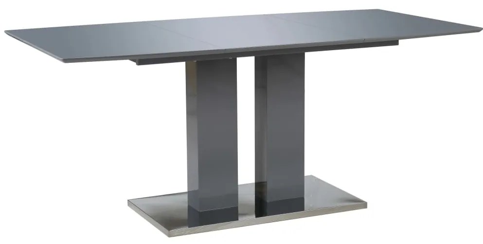 vidaXL Jedálenský stôl, vysoký lesk, sivý 180x90x76 cm, MDF