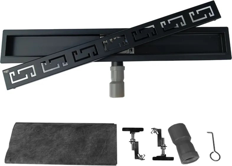 BPS-koupelny Sprchový odtokový žľab DL01 OMEGA G6 HYD-2665 70 cm, čierny