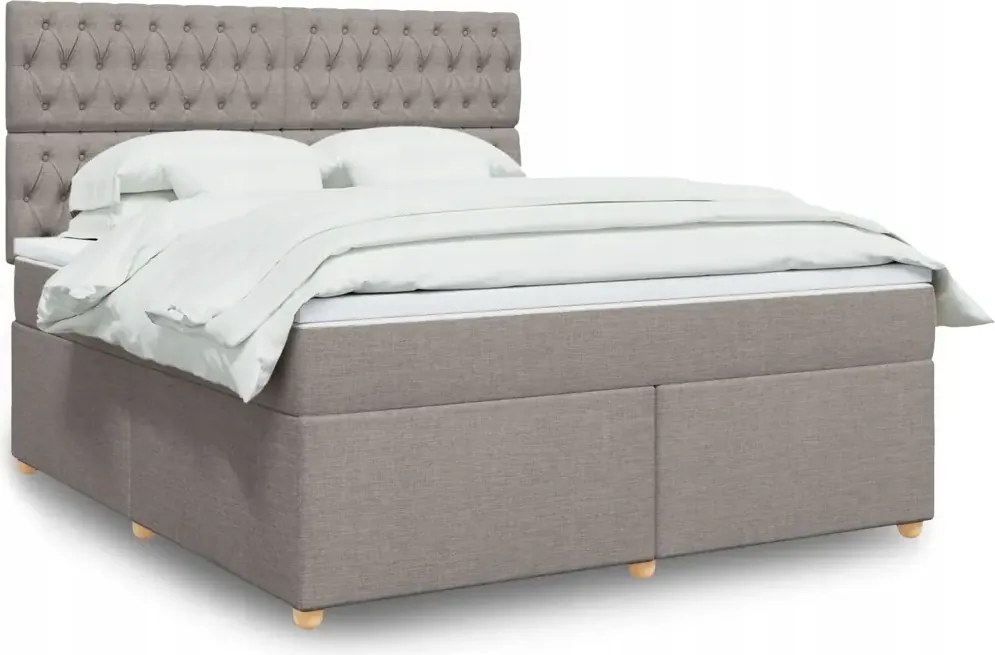 vidaXL Posteľný rám boxspring s matracom sivohned 180x200 cm látka