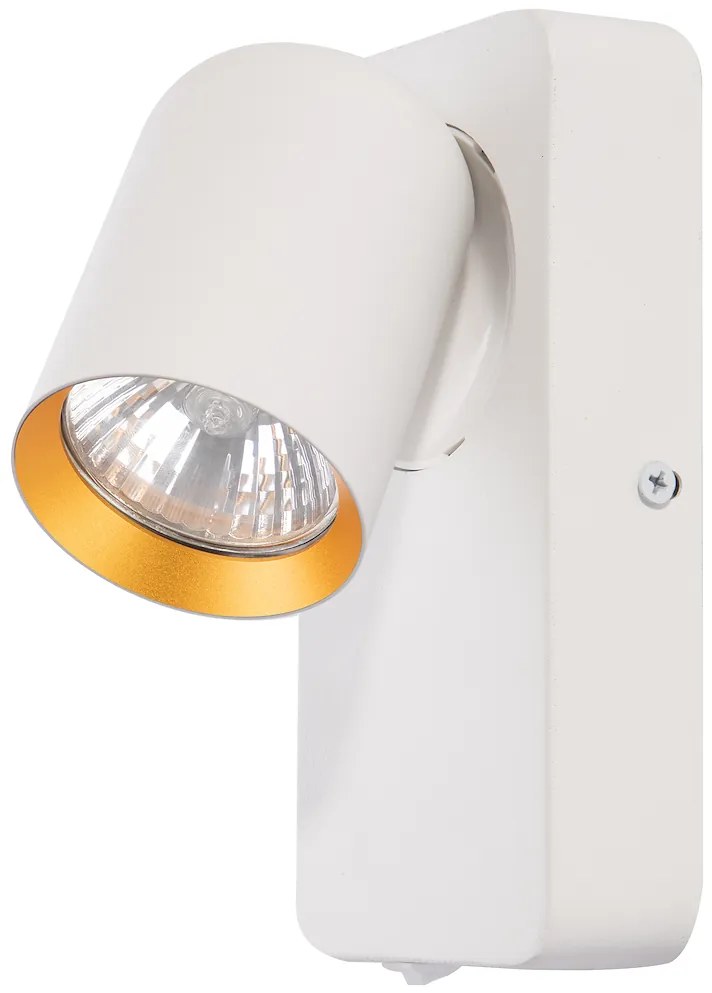 Nástenné svietidlo Andy, 1x biele/zlaté kovové tienidlo, w