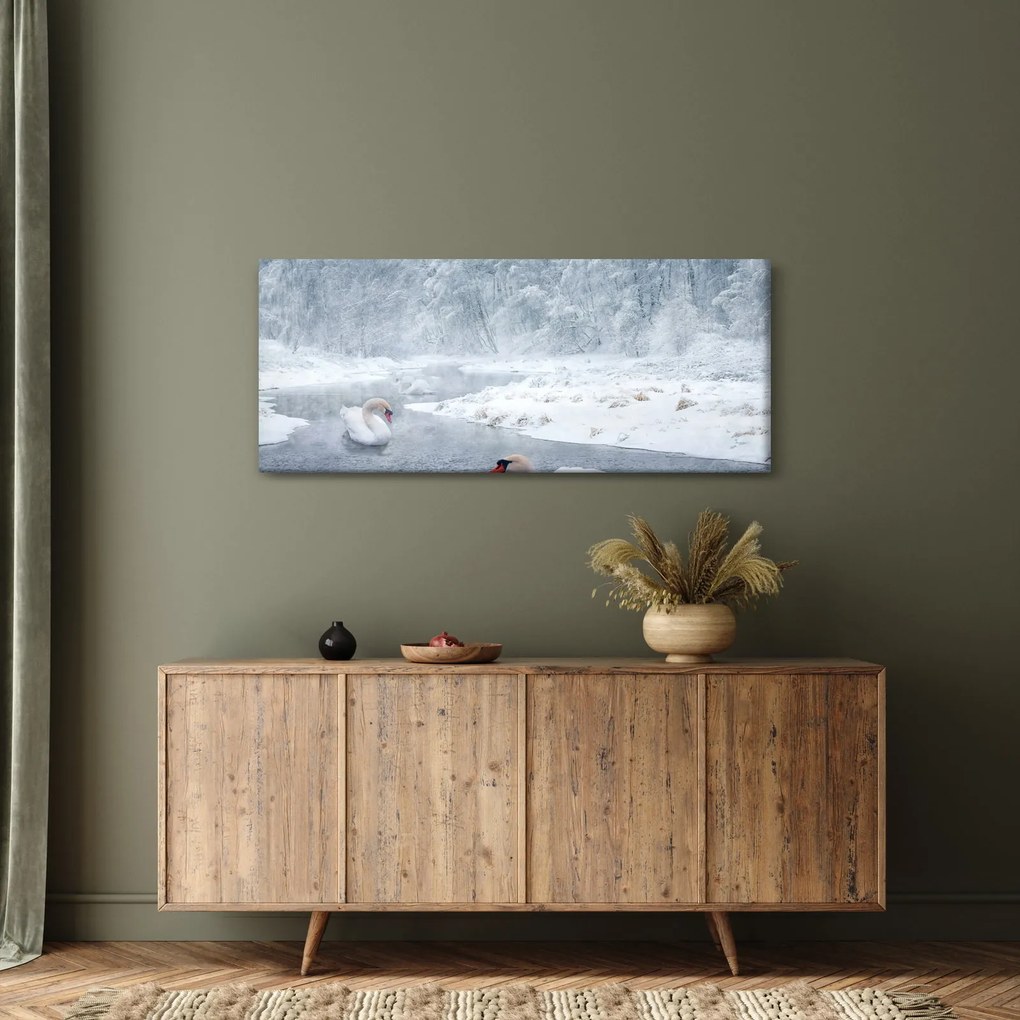 Obraz labutí (120x50 cm)