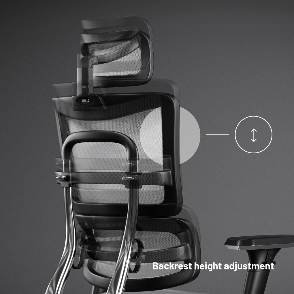 Ergonomické kreslo Diablo V-Master, čierno-biele