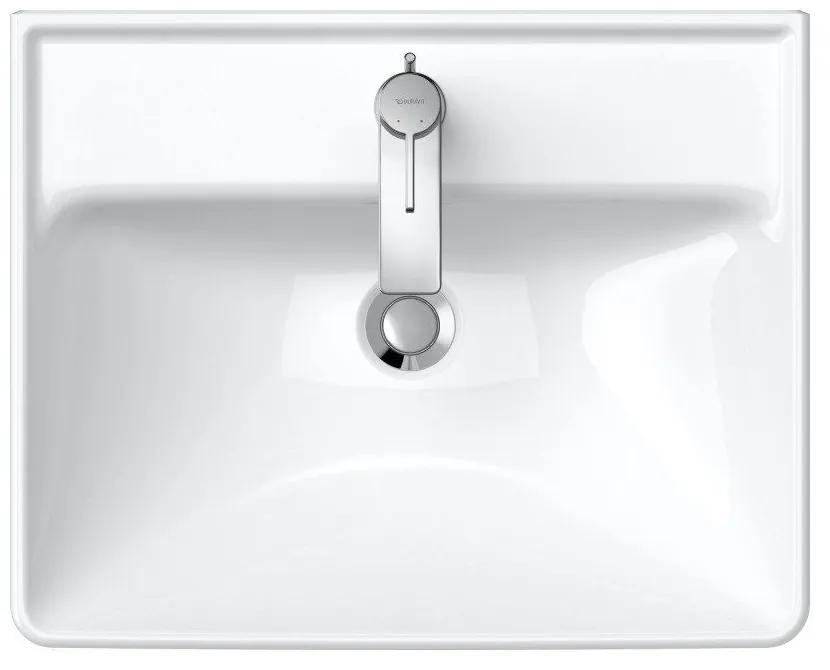 DURAVIT D-Neo závesné umývadlo s otvorom, s prepadom, 550 x 440 mm, biela, 2366550000