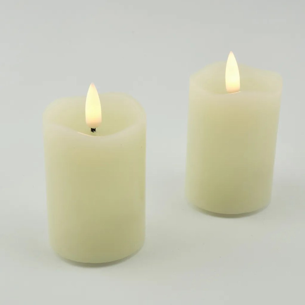 DECOLED LED sviečka, vosk, 5 x 7 cm, mandľová, sada 2 ks