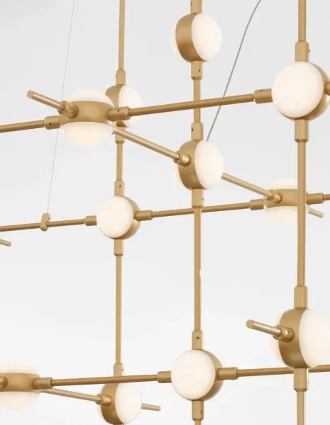LED luster Atomo 106 zlaté s diaľkovým ovládaním