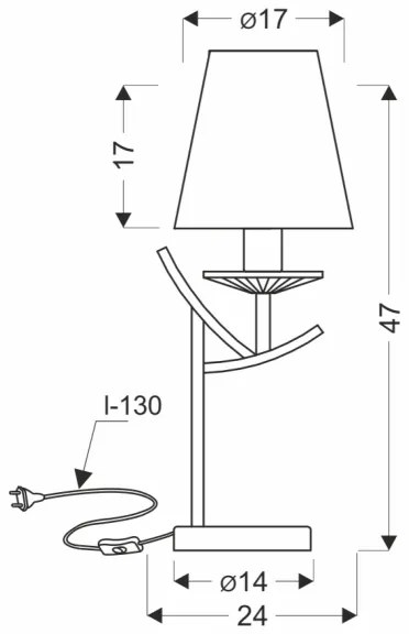 Stolná lampa VITORIA 1xE14/40W/230V žltá/mosadz