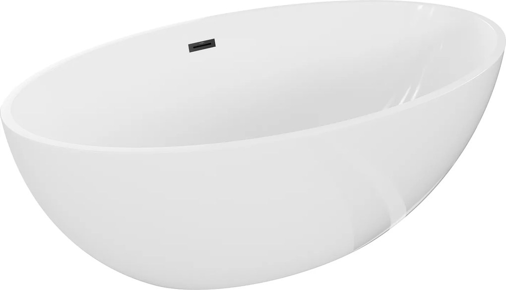 Mexen Nike voľne stojaca vaňa 175 x 100 cm, biela, čierny preliv 54071751