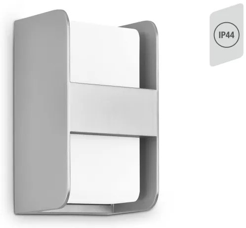 Telefunken 321004TF - Vonkajšie nástenné svietidlo 1xE27/12W/230V IP44 strieborná