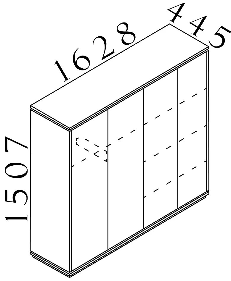 Vysoká šatníková skriňa Creator 162,8 x 44,5 x 150,7 cm, biela / antracit