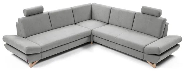 Rozkladacia rohová čalúnená sedacia súprava s úložným priestorom tvaru L AVESTA sivá