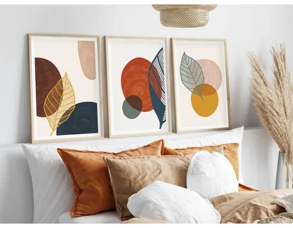 SADA 3x Obraz vo fotorámčeku 50x70 cm pestrofarebná