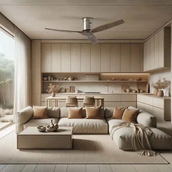 ZEVENTI - Stropný ventilátor SPELLO Wi-Fi Tuya chróm/dub + diaľkové ovládanie