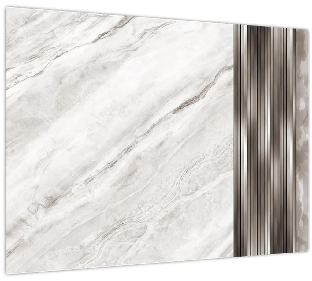 Sklenený obraz - Mramor so striebornými linkami (70x50 cm)