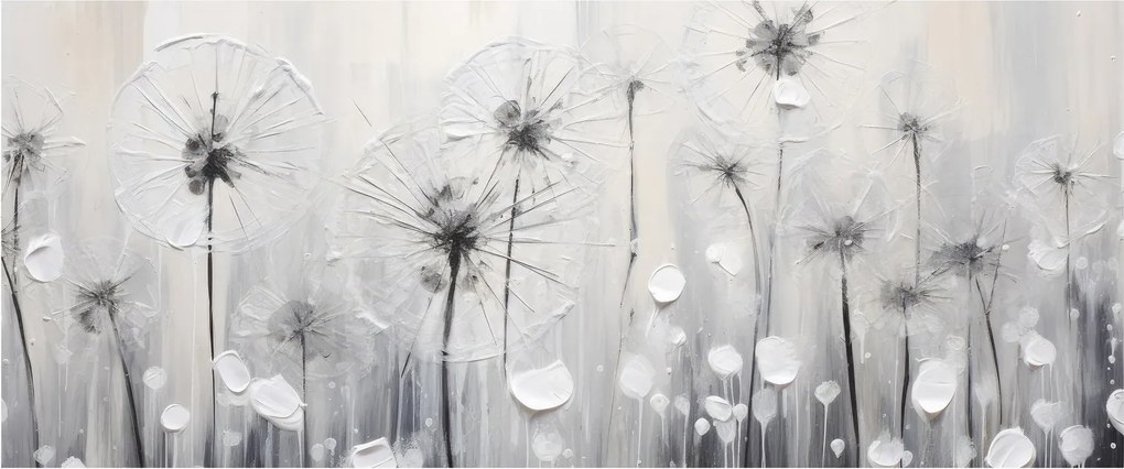 Obraz - Púpavy, maľba (120x50 cm)