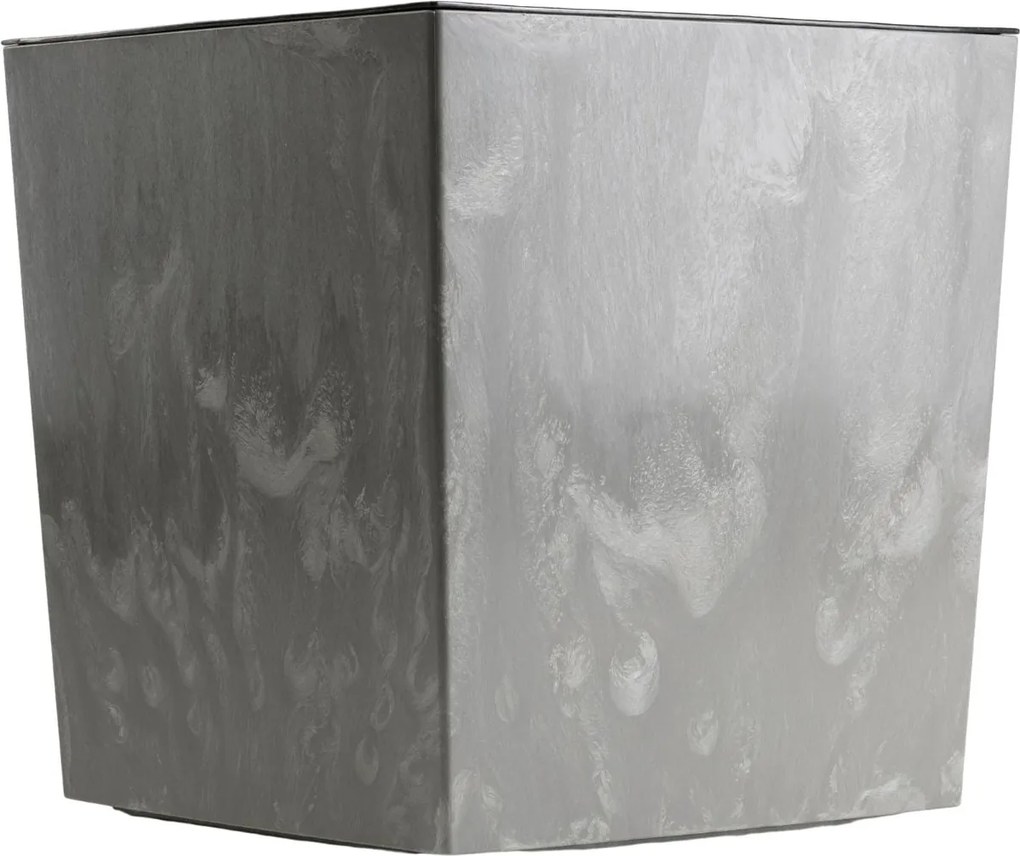 PLASTOVÝ KVETINÁČ FLORE 41X39,5X39,5 CM IMITÁCIA BETÓNU SIVÁ