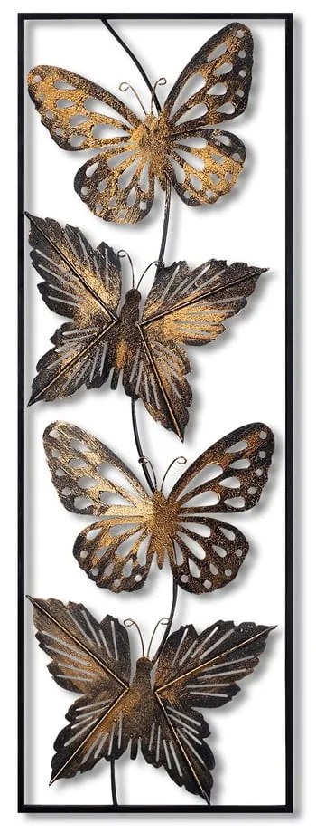 Kovová nástenná dekorácia 100x35 cm Butterfly - Wallity