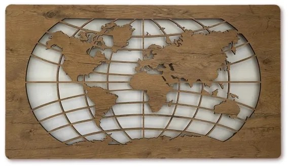 Li-Go 4868/DUB2 - LED Nástenná dekorácia LED/24W/230V 110x60 cm dub/mapa sveta