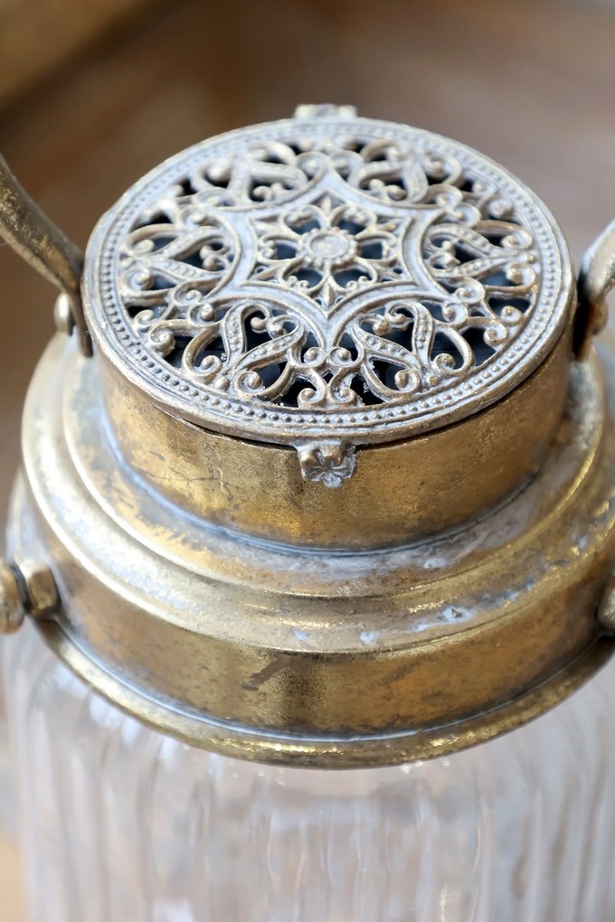 Chic Antique Svietiaci LED lampáš French Antique brass 18 cm