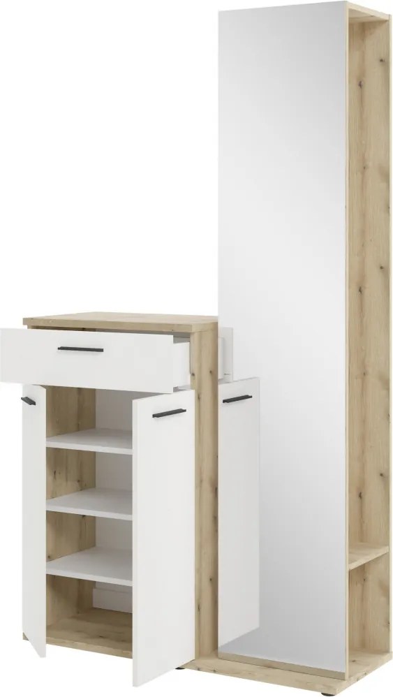 Predsieňová stena Malaga, dub evoke/biela