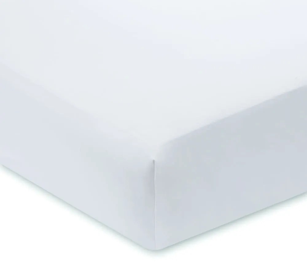 Biela napínacia plachta z bavlneného saténu 150x200 cm Luxury Cotton Sateen – Bianca