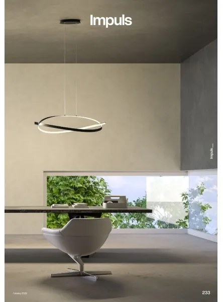 Redo 01-3617 - LED stmievateľný luster na lanku IMPULS LED/38W/230V čierna