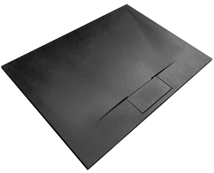Vanička obdĺžniková Bazalt Long black 80x100