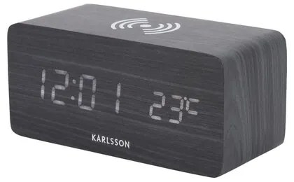 Karlsson 5933BK LED budík/hodiny s nabíjaním 15 cm