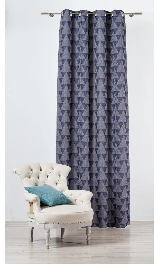 Modro-sivý záves 130x260 cm Zatapa - Mendola Fabrics