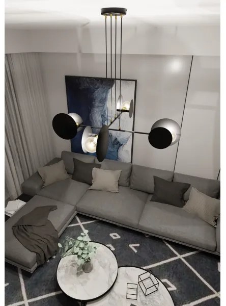 Luster na lanku IDEA 4xE27/15W/230V čierna