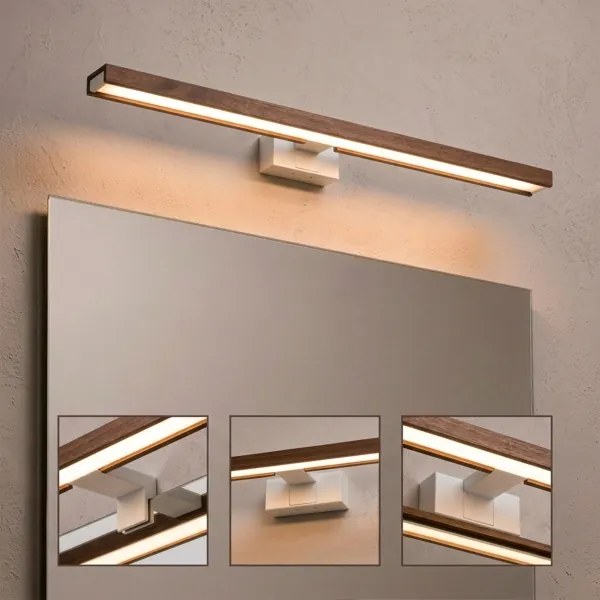 BRILAGI - LED kúpeľňové osvetlenie zrkadla 3v1 WOODY MIRROR LED/15W/230V IP44 biela/dub/čerešňa