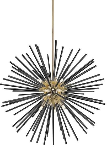 Zuma Line P0491-09C-F7BC - Luster na tyči URCHIN 9xG9/42W/230V zlatá/čierna