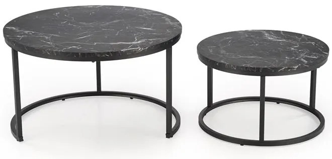 KONFERENČNÝ STOLÍK DAVINO ČIERNY MRAMOR + ČIERNY