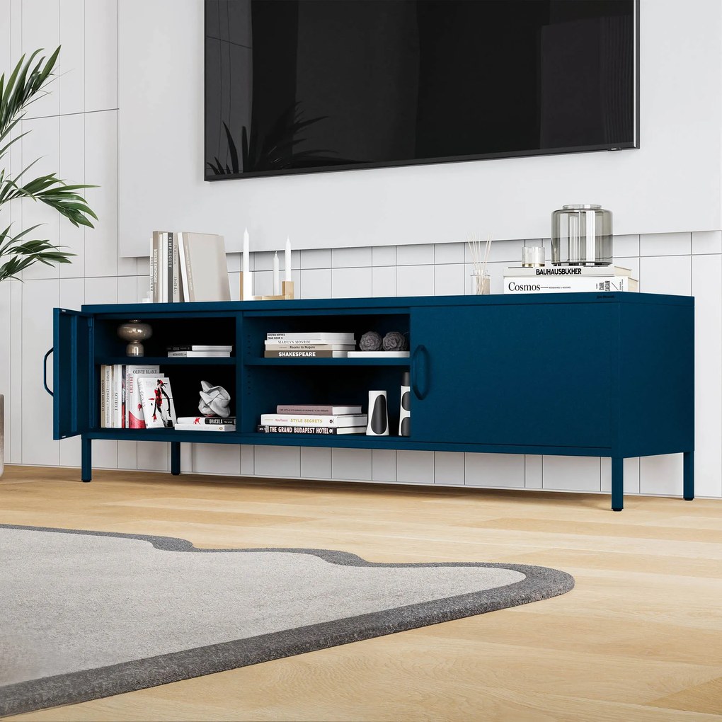 RTV skrinka XL ROSARIA 1700 x 400 x 500, tmavomodrá