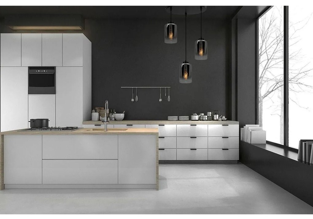 Závesné svietidlo Hella1, 3x sklenené tienidlo (mix 3 farieb), o