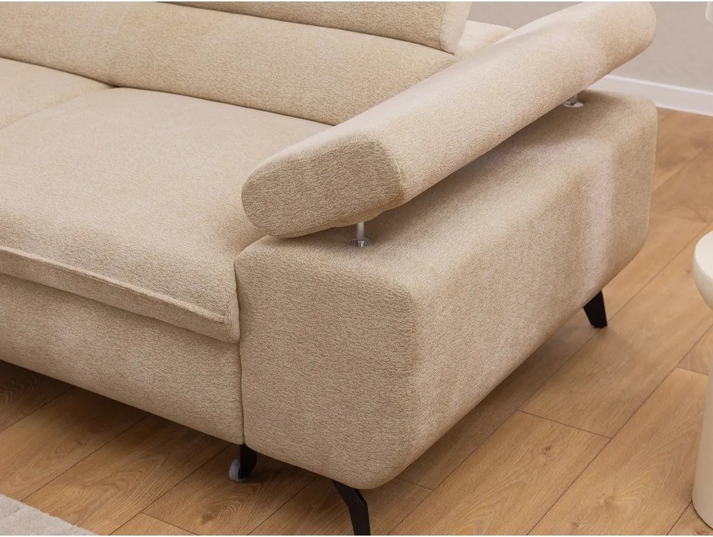 Béžová ženilková rohová pohovka (ľavý roh/do L) Marbeya – Ropez