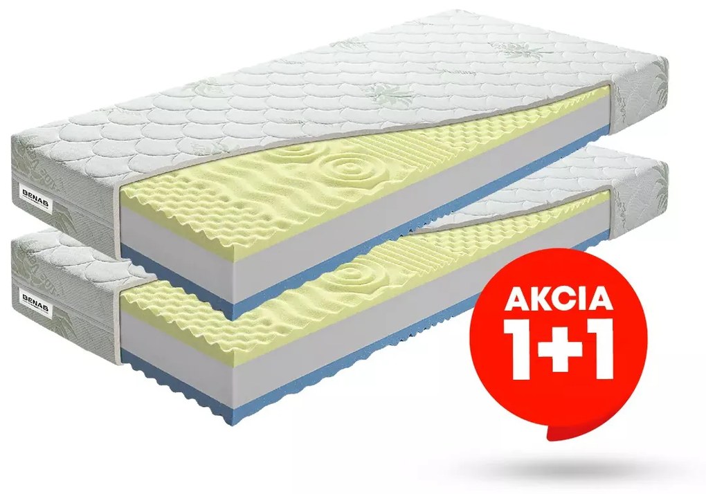 Penový matrac Benab Achilles 200x80 cm (T3/T4) *AKCIA 1+1 + dva vankúše zadarmo. Antibakteriálny, obojstranný slovenský matrac pre náročných v akcii (1+1), so 7-zónovou profiláciou elastickej pamäťovej peny, s certifikátom OEKO-TEX. 763314