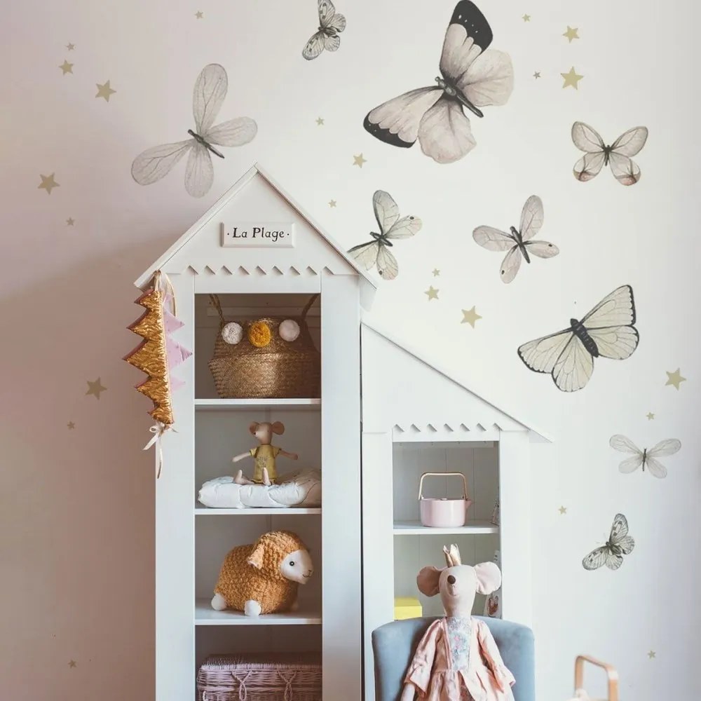 Samolepka do detskej izby motýlí tanečný set L