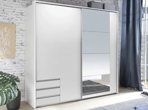 Šatníková skriňa Emden, 179 cm, biela%