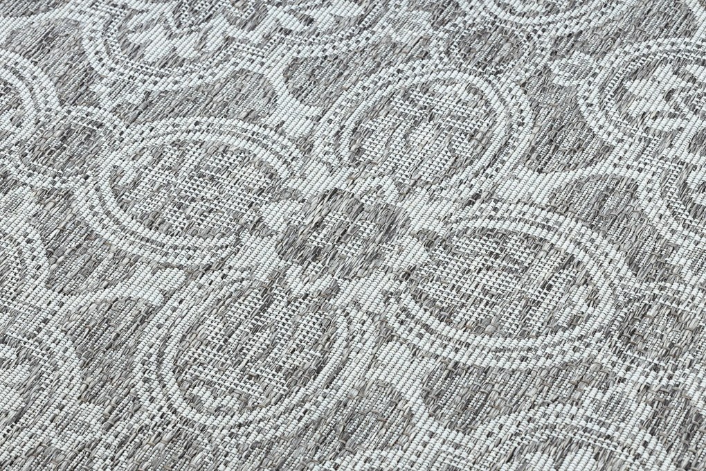 Šnúrkový okrúhly koberec SIZAL LOFT 21193 BOHO slonovinová kosť - sivý