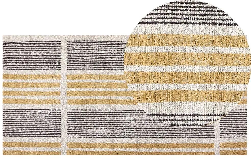 Bavlnený koberec 80 x 150 cm žltá/čierna KATRA Beliani