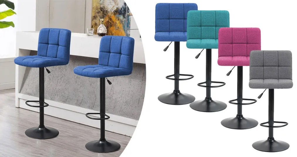 Barové stoličky s látkovým poťahom, 2 ks, rôzne farby - béžová