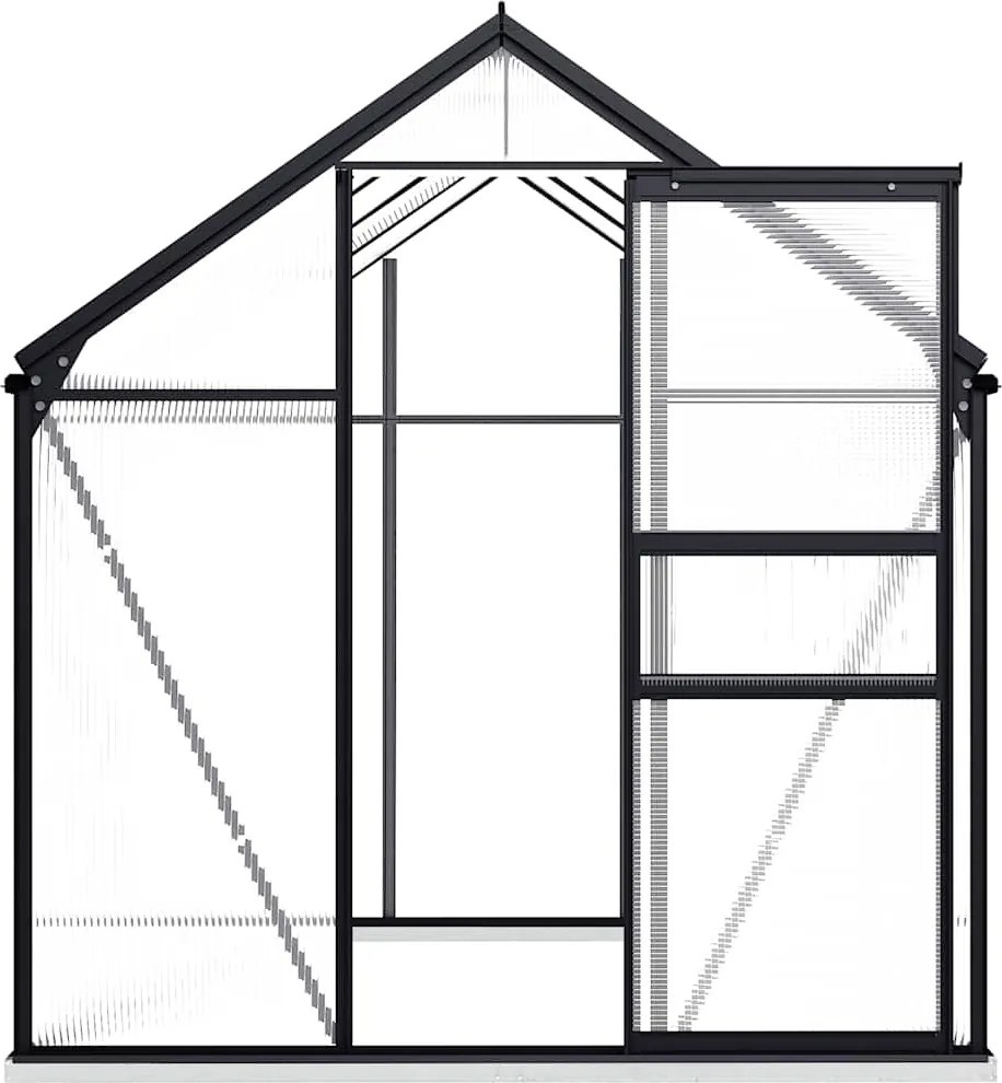 Multidom Skleník s podkladovým rámom, antracitový, hliník 4,75 m²
