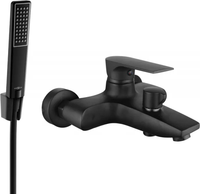Mexen Axel R72 vaňová batéria so sprchovacím setom, čierna - 7383R72-70
